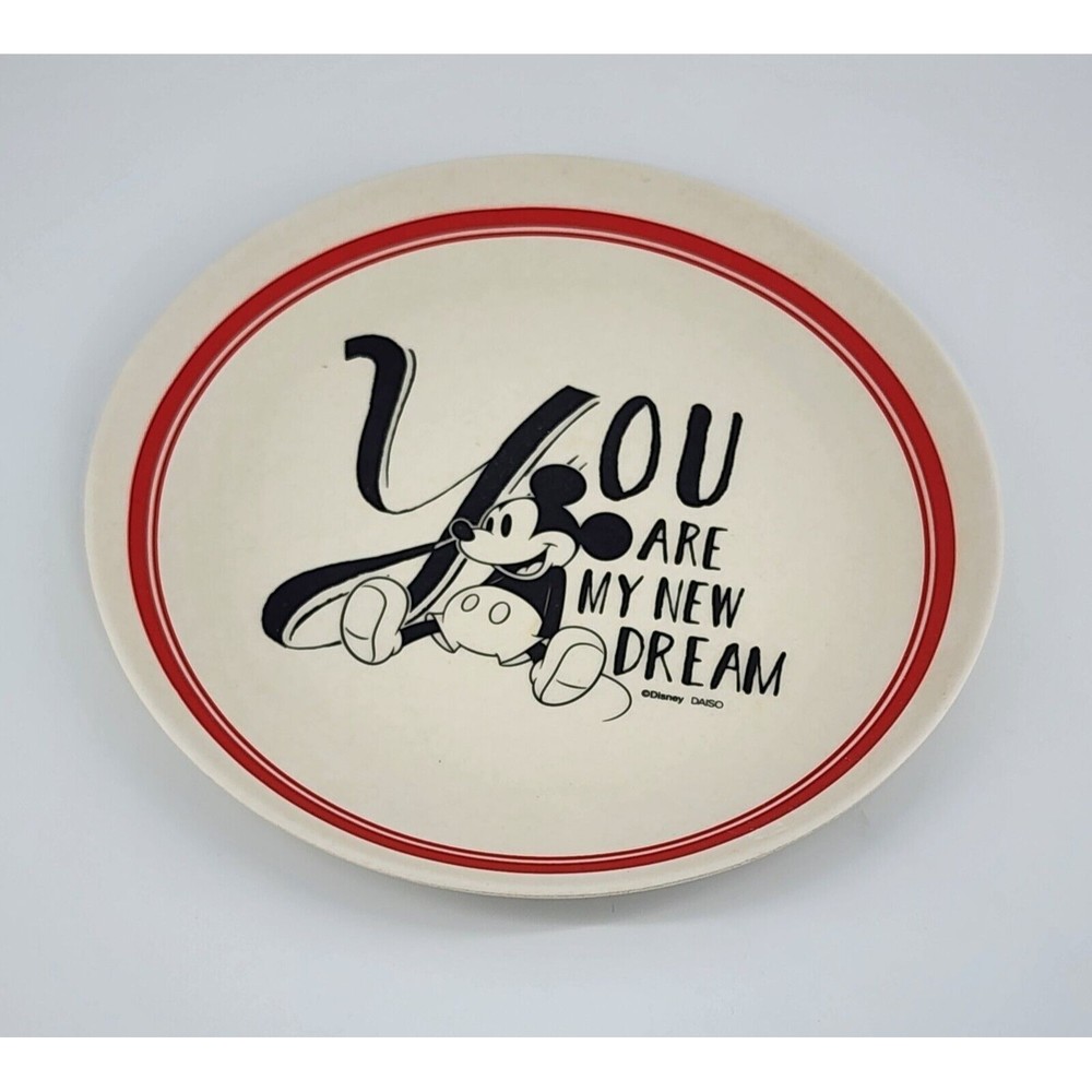 Daiso Walt Disney Mikey Mouse Y Collector Plate You Are My New Dream Bamboo